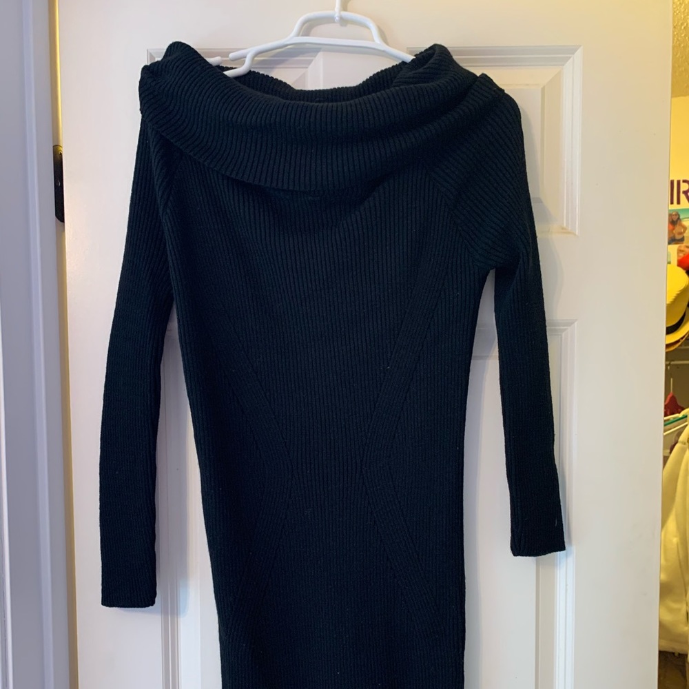 black sweater dress